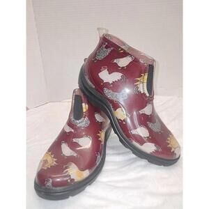 Sloggers CHICKEN Womens Size 8 Ankle Waterproof Boots With  Comfort Insoles  T90